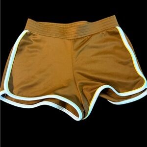 Zara Brown Women's Shorts with White and Yellow Trim